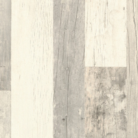 Papier peint intissé gris clair et beige LAMBRIS - Factory III par Rasch - 941647