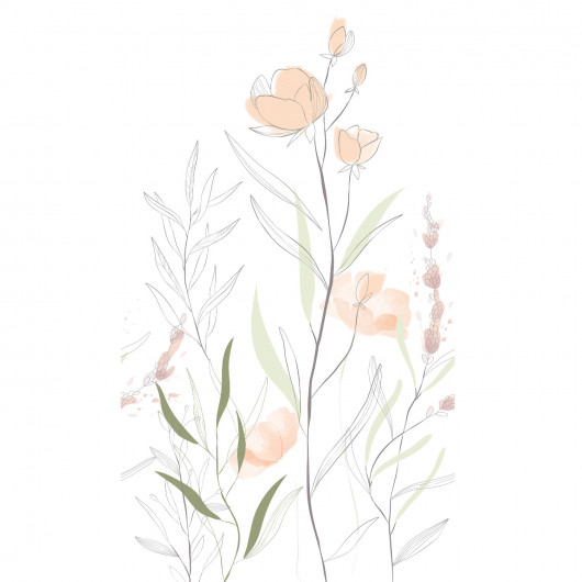 Panoramique vinyle sur intissé floral WATERCOLOR FLOWERS - Life par Grandeco - A83101