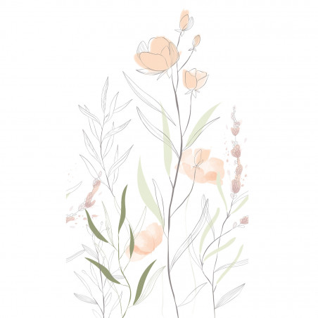 Panoramique vinyle sur intissé floral WATERCOLOR FLOWERS - Life par Grandeco - A83101