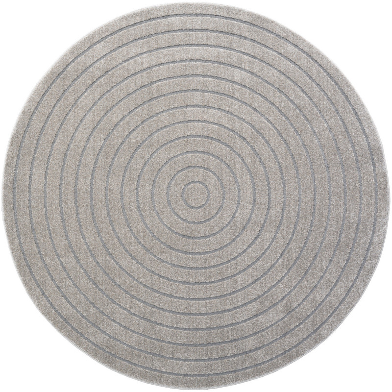 Tapis de salon - diam 160cm - Uni / Faux-uni taupe Trentino par Ragolle