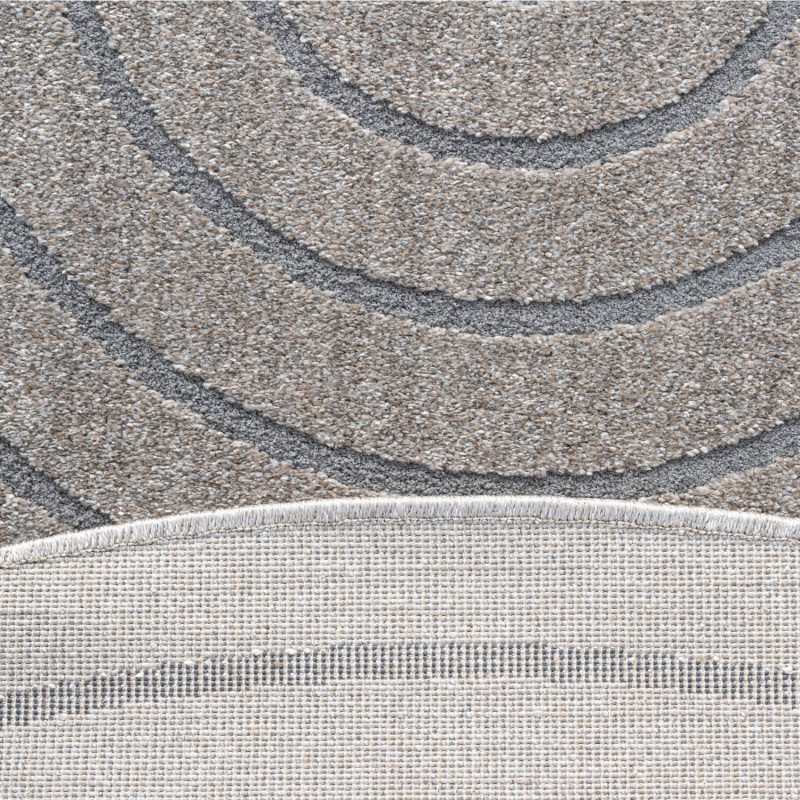 Tapis de salon - diam 160cm - Uni / Faux-uni taupe Trentino par Ragolle