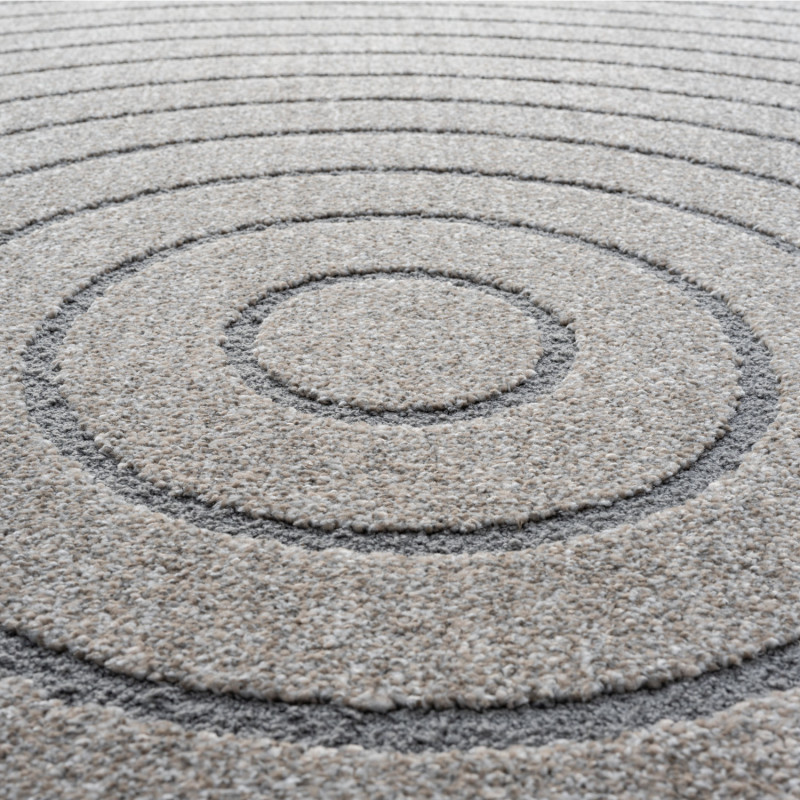 Tapis de salon - diam 160cm - Uni / Faux-uni taupe Trentino par Ragolle