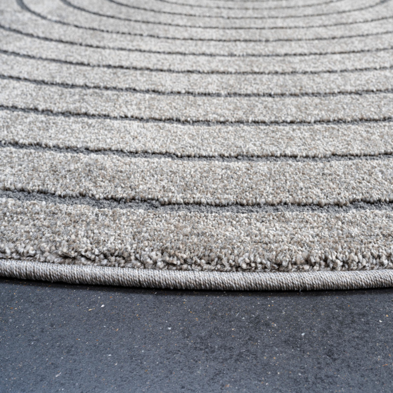 Tapis de salon - diam 160cm - Uni / Faux-uni taupe Trentino par Ragolle