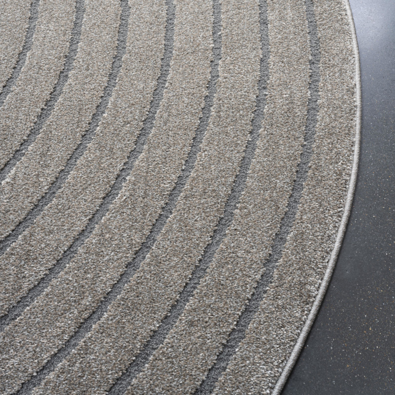 Tapis de salon - diam 160cm - Uni / Faux-uni taupe Trentino par Ragolle