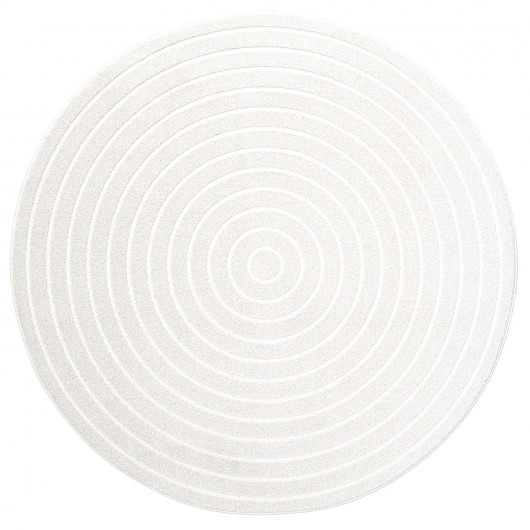 Tapis de salon - diam 160cm - Uni / Faux-uni blanc Trentino par Ragolle