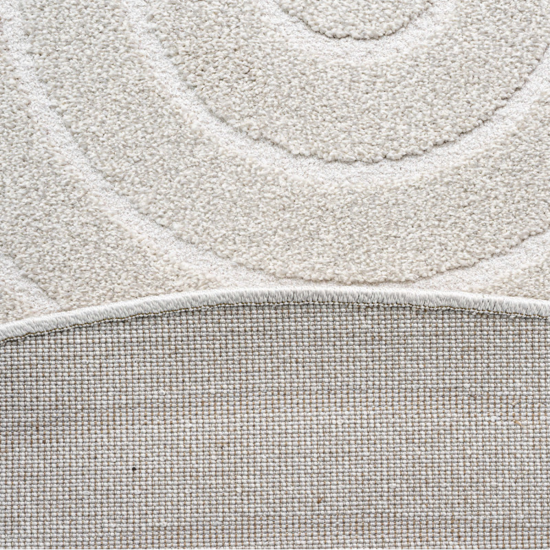 Tapis de salon - diam 160cm - Uni / Faux-uni blanc Trentino par Ragolle