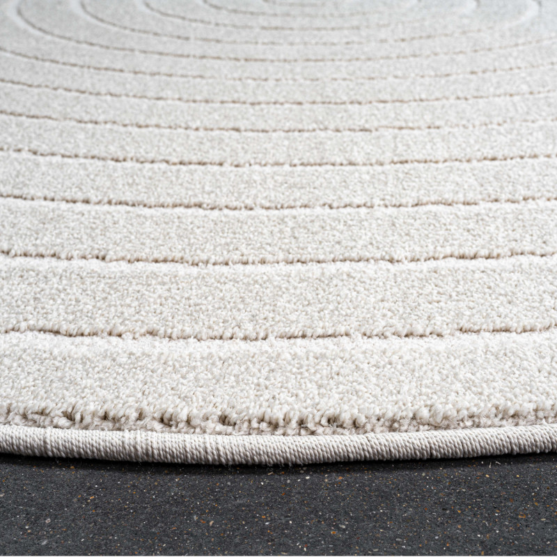 Tapis de salon - diam 160cm - Uni / Faux-uni blanc Trentino par Ragolle