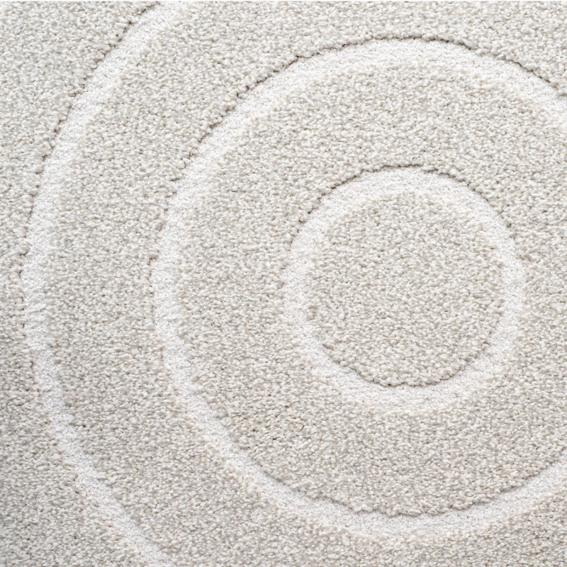 Tapis de salon - diam 160cm - Uni / Faux-uni blanc Trentino par Ragolle