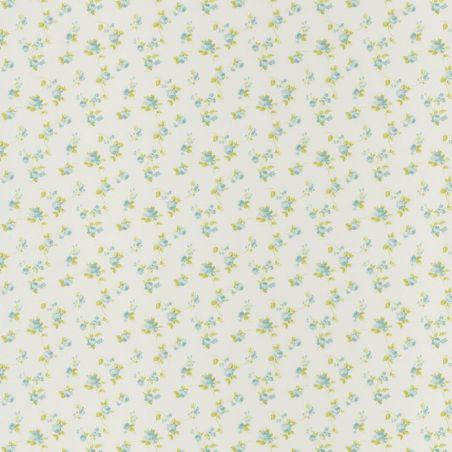 Papier peint vinyle sur intissé floral bleu et vert LIBERTY - Ashley par Caselio - 69376074