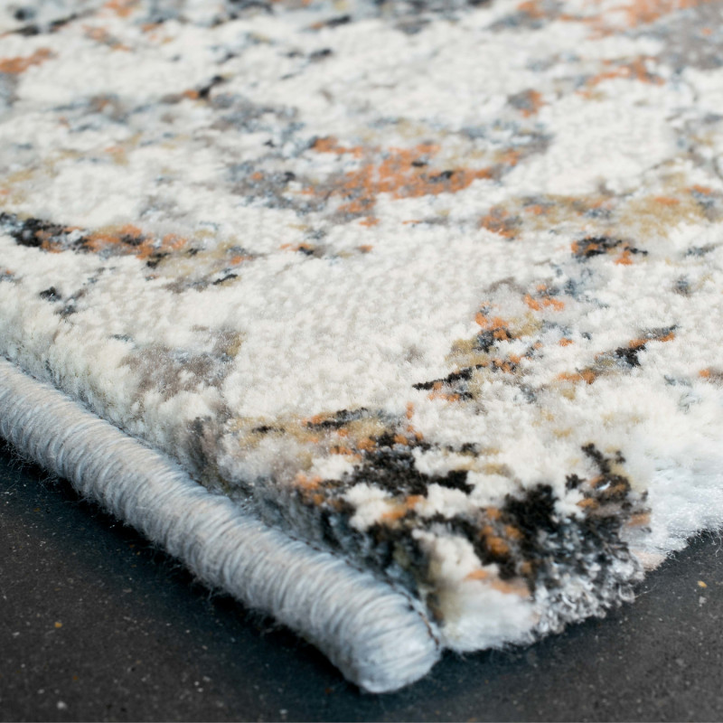 Tapis de salon - 160x230cm - Contemporain gris, corail et blanc Canyon par Ragolle