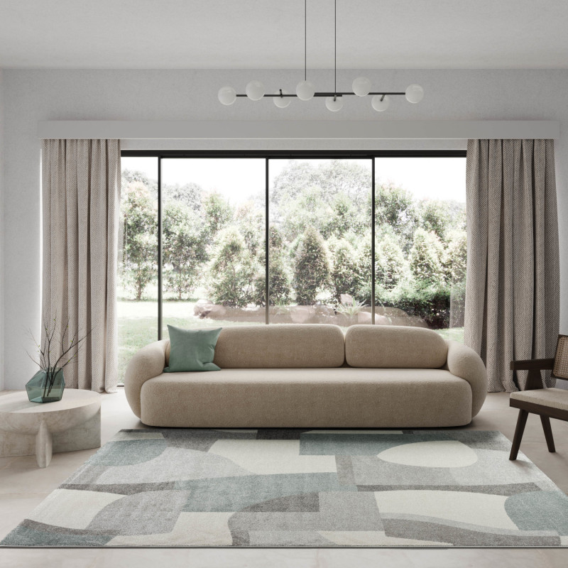 Tapis de salon - 160x230cm - Contemporain vert, blanc et gris Madison par Ragolle