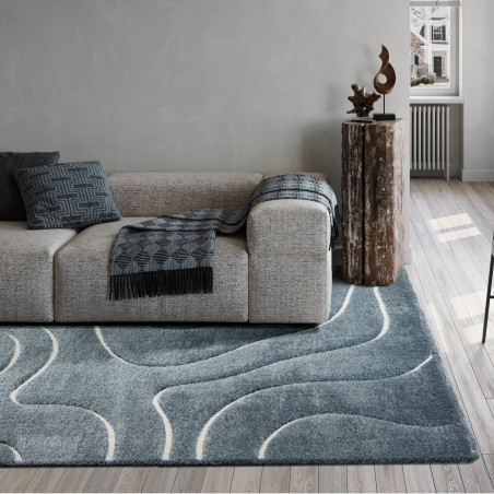 Tapis de salon - 133x195cm - Contemporain gris et blanc Masai par Ragolle Tapis de salon - 133x195cm - Contemporain gris et blanc Masai par Ragolle