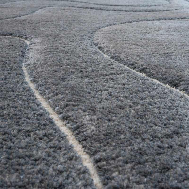 Tapis de salon - 133x195cm - Contemporain gris et blanc Masai par Ragolle