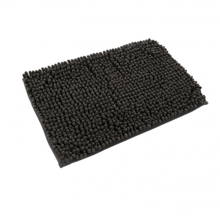 Tapis de bain - 67x110cm - Uni / Faux-uni gris foncé Fluffy par Lalee