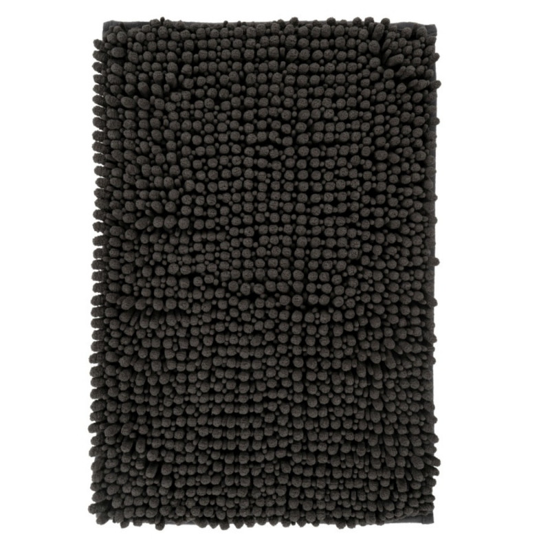 Tapis de bain - 67x110cm - Uni / Faux-uni gris foncé Fluffy par Lalee