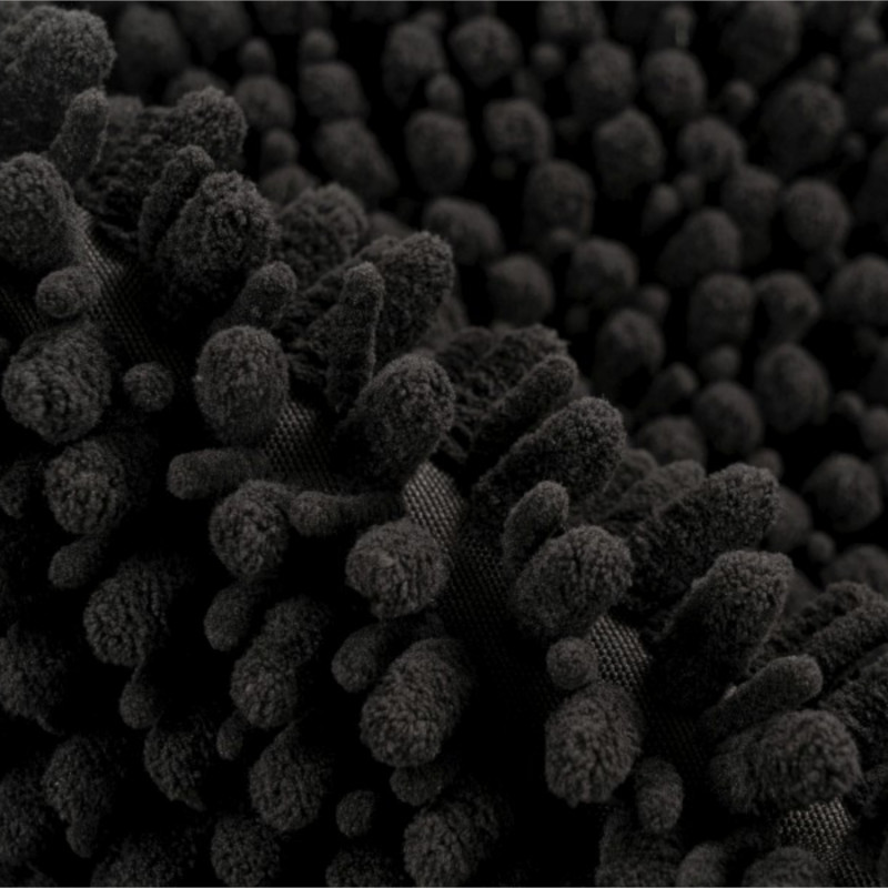 Tapis de bain - 67x110cm - Uni / Faux-uni noir Fluffy par Lalee