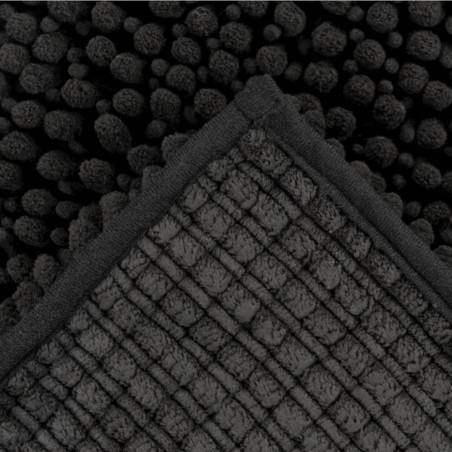 Tapis de bain - 67x110cm - Uni / Faux-uni noir Fluffy par Lalee