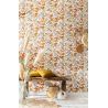 Papier peint vinyle sur intissé floral vert d'eau et ocre MAY - Flower Power par Caselio - 101857241