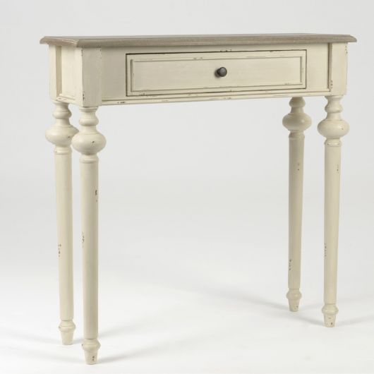 Console contemporain beige et bois miel - 80x28x25cm - LEGENDE par Amadeus