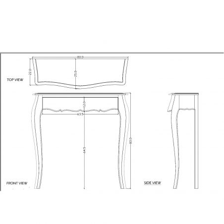 Console contemporain noir vieilli et bois clair - 80x80x25cm - MURANO CELESTE par Amadeus