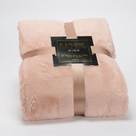 Plaid uni rose - 130x170cm - LUXE par Amadeus