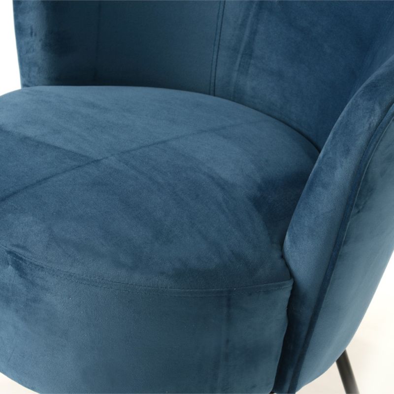 Fauteuil contemporain bleu - 64x64x72cm - MEREDITH par Amadeus