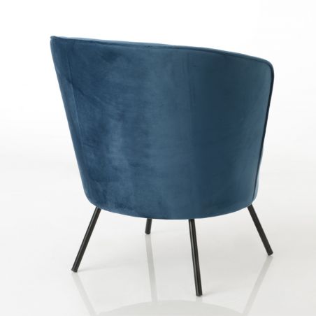Fauteuil contemporain bleu - 64x64x72cm - MEREDITH par Amadeus