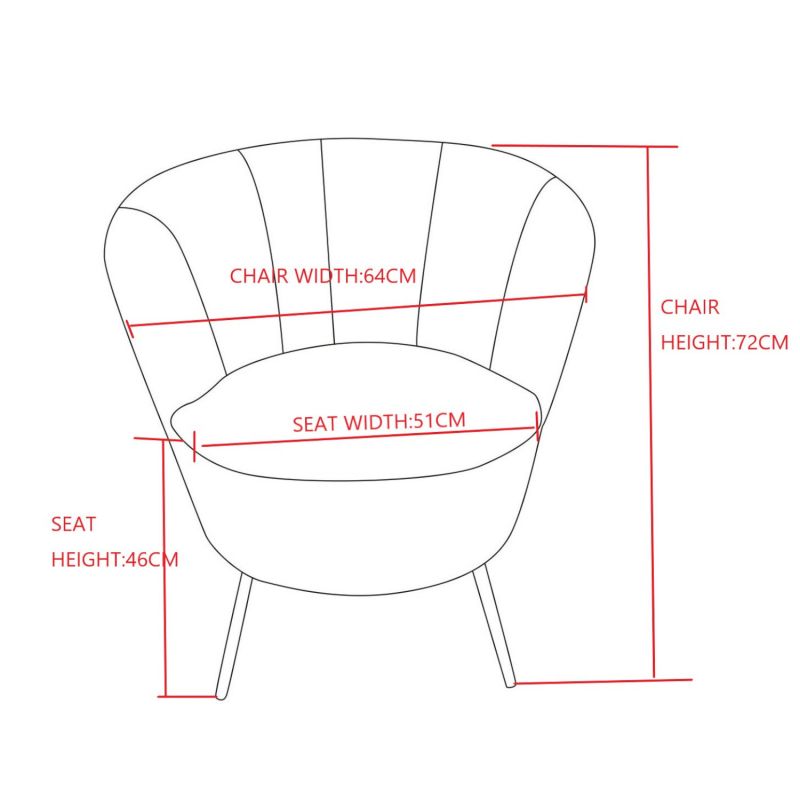 Fauteuil contemporain bleu - 64x64x72cm - MEREDITH par Amadeus
