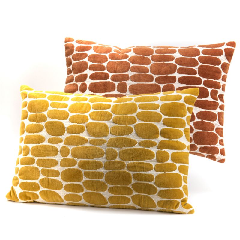 Coussin contemporain jaune- 40x60cm - DAKAR par Amadeus