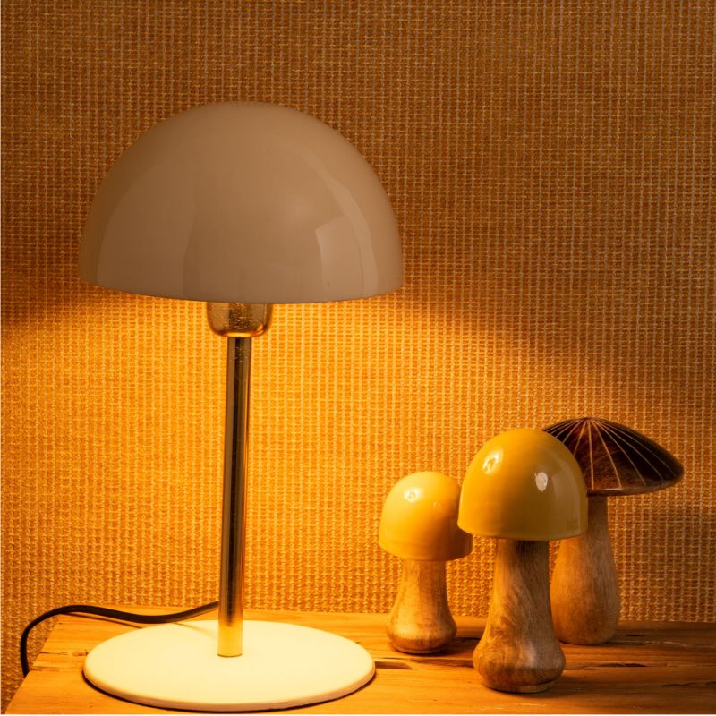 Lampe contemporain crème - 20x20x36cm - BASILE par Amadeus