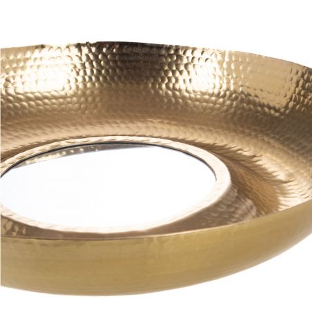 Miroir contemporain or - diam 61cm - CONCAVE par Amadeus