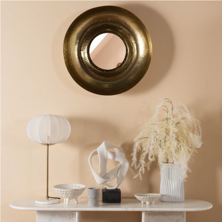 Miroir contemporain or - diam 61cm - CONCAVE par Amadeus