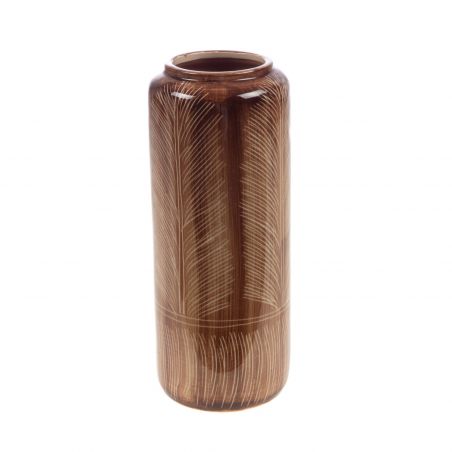 Vase contemporain rouille - 33x14x14cm - FEUILLE par Amadeus
