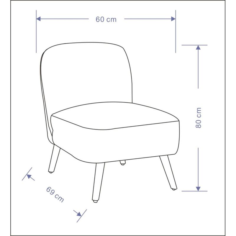 Fauteuil contemporain marine - 60x69x80cm - BUCOLIQUE par Amadeus