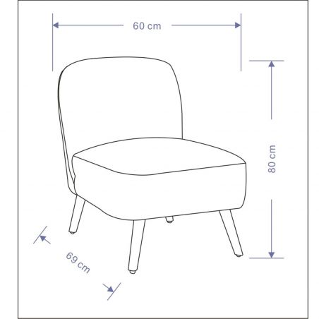 Fauteuil contemporain blanc cassé - 60x69x80cm - BUCOLIQUE PALMIER par Amadeus