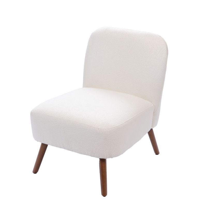 Fauteuil contemporain blanc cassé - 60x69x80cm - BUCOLIQUE PALMIER par Amadeus