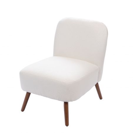 Fauteuil contemporain blanc cassé - 60x69x80cm - BUCOLIQUE PALMIER par Amadeus