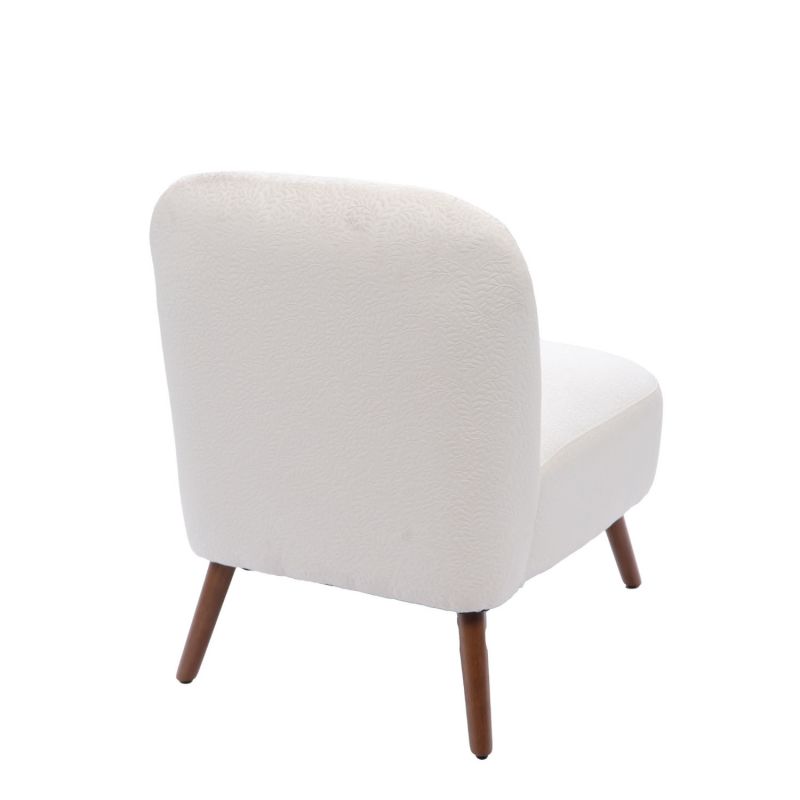 Fauteuil contemporain blanc cassé - 60x69x80cm - BUCOLIQUE PALMIER par Amadeus