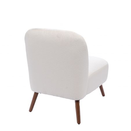 Fauteuil contemporain blanc cassé - 60x69x80cm - BUCOLIQUE PALMIER par Amadeus