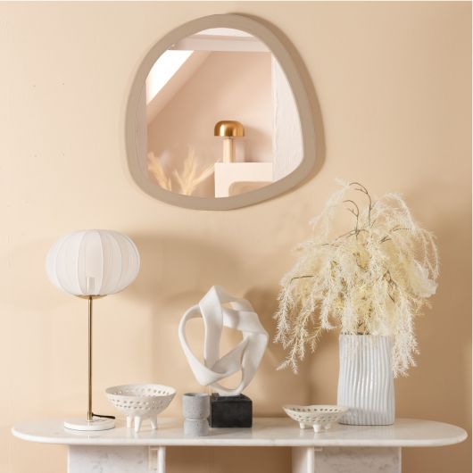 Miroir contemporain beige - 60x63cm - EPURE SIMILI par Amadeus