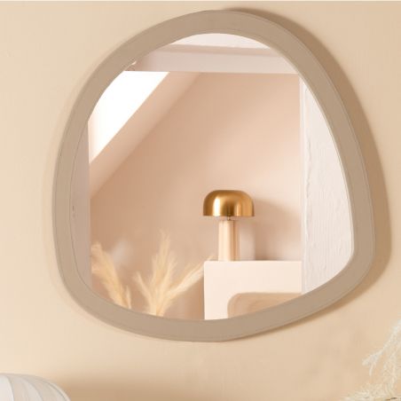 Miroir contemporain beige - 60x63cm - EPURE SIMILI par Amadeus