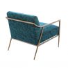 Fauteuil contemporain Bleu canard / métal beige - 67x77x70cm - TROPIQUE par Amadeus
