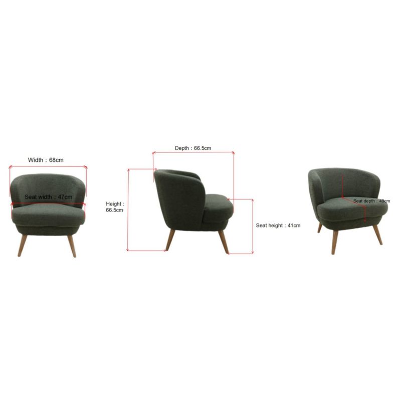 Fauteuil contemporain lin - 67x68x67cm - DAGMARD par Amadeus