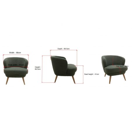 Fauteuil contemporain lin - 67x68x67cm - DAGMARD par Amadeus