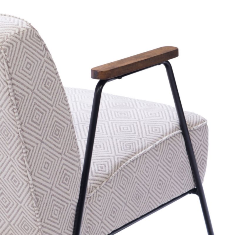 Fauteuil contemporain beige - 60x76x73cm - CLIO HUGGY par Amadeus