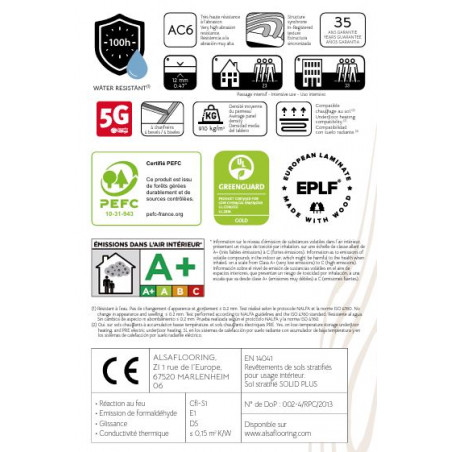 Sol Stratifié PAPYRUS 705W - Solid Plus par Alsapan