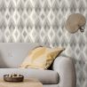 Papier peint vinyle sur intissé géométrique gris et taupe LOSANGES - Imprim'luxe par Ugepa - L96109