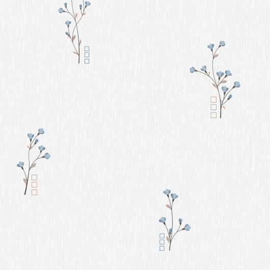 Papier peint expansé sur papier standard floral bleu CHARMED FLOWER - Basiques par Ugepa - L98501