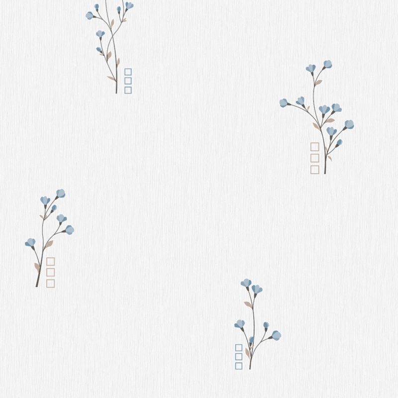 Papier peint expansé sur papier standard floral bleu CHARMED FLOWER - Basiques par Ugepa - L98501