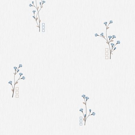 Papier peint expansé sur papier standard floral bleu CHARMED FLOWER - Basiques par Ugepa - L98501